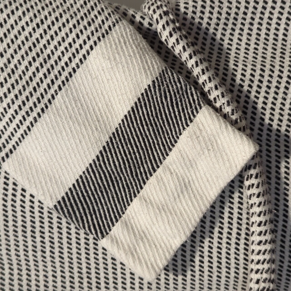 Olive&Linen Pixel Turkish Towel Robe Black/White 1 - Picture 7 of 7